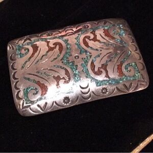Silver Indian Belt Buckle